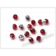 Намистини кришталеві (мод. 165) рондель 4 мм червоні зі сріблом № 127